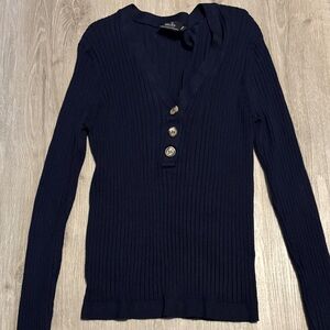 Guilty Elegant Navy V-Neck Sweater